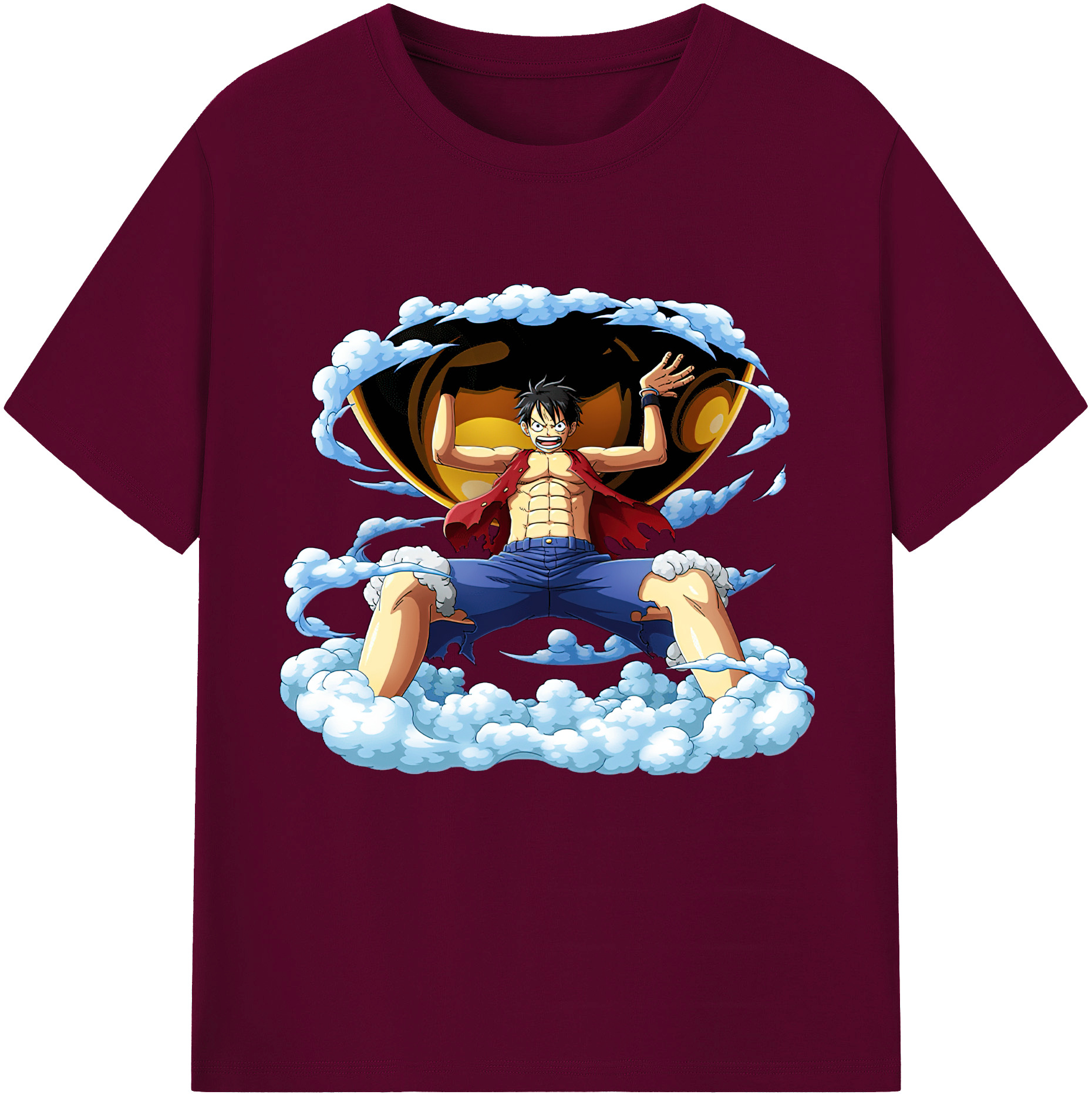 ワンピース モンキー・D・ルフィ ONE PIECE Monkey D. Luffy レディースカジュアルプリントTシャツ（綿100％）